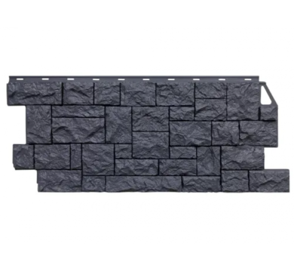 Фасадные панели (цокольный сайдинг) коллекция камень дикий - Асфальт от производителя  Fineber по цене 645 р