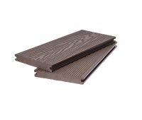 Террасная доска ДПК ( 3D фактура дерева ) полнотелая двухсторонняя Тёмно-коричневый