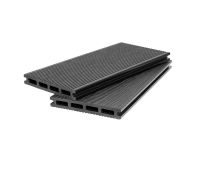 Террасная доска ДПК 3D+вельвет пустотелая двухсторонняя Черный