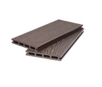 Террасная доска ДПК 3D+вельвет пустотелая двухсторонняя Тёмно-коричневый