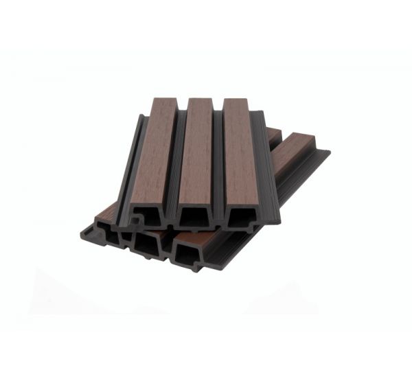 Фасадная панель ДПК брусковая, двухцветная 3D, co-extrusion Шоколадная (под заказ) от производителя  Polywood по цене 1 202 р