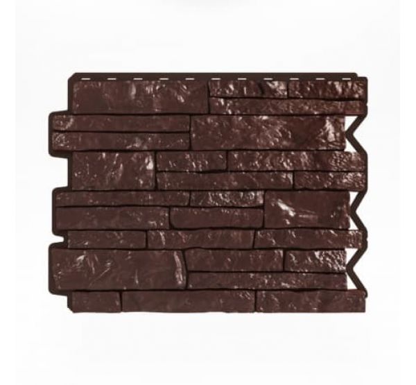 Фасадные панели (цокольный сайдинг) Парфир Dunkelbraun / Темно-коричневый от производителя  Holzplast по цене 390 р