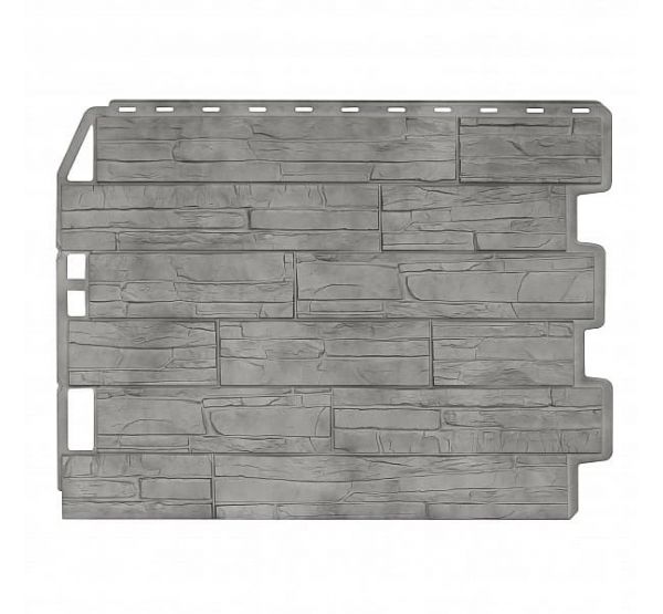 Фасадные панели (цокольный сайдинг) Скол Серый Жемчуг от производителя  Holzplast по цене 405 р