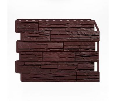 Фасадные панели (цокольный сайдинг) Скол тёмно-коричневый от производителя Holzplast по цене 390.00 р