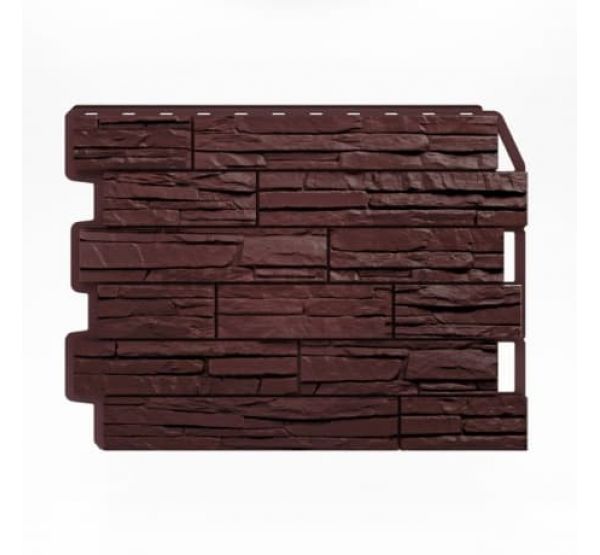 Фасадные панели (цокольный сайдинг) Скол тёмно-коричневый от производителя  Holzplast по цене 390 р