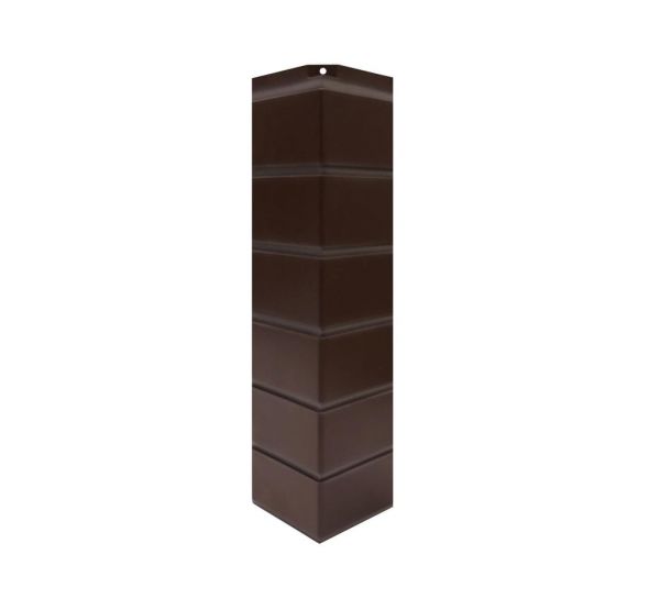 Угол наружный Цокольный сайдинг «Кирпич гладкий» Темно-коричневый от производителя  Nordside по цене 475 р