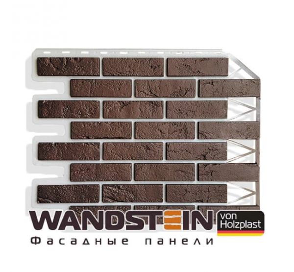 Фасадные панели (цокольный сайдинг) Кирпич Коричневый NEW от производителя  Holzplast по цене 0 р
