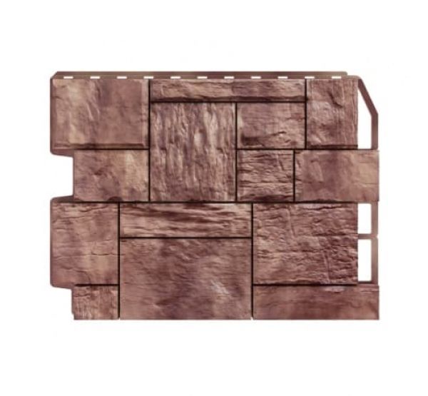 Фасадные панели (цокольный сайдинг) Туф коричневый от производителя  Holzplast по цене 425 р