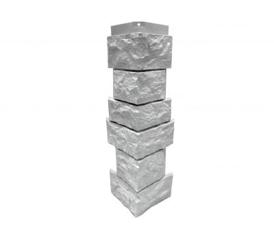 Угол наружный Цокольный сайдинг «Камень северный» Белый от производителя NORDSIDE по цене 455.00 р