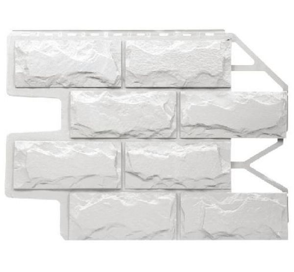 Фасадные панели (цокольный сайдинг) Блок - Молочно-белый от производителя  Fineber по цене 435 р