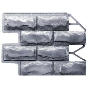 Фасадные панели (цокольный сайдинг) Блок - Светло-серый от производителя  Fineber по цене 460 р