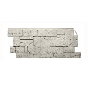 Фасадные панели (цокольный сайдинг) коллекция камень дикий - Жемчужный от производителя  Fineber по цене 655 р
