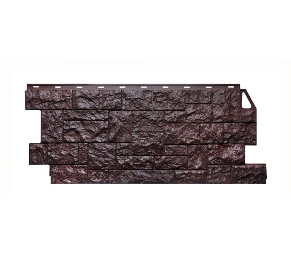 Фасадные панели (цокольный сайдинг) коллекция камень дикий - Коричневый от производителя  Fineber по цене 645 р