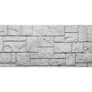 Фасадные панели (цокольный сайдинг) коллекция камень дикий - Мелованный белый от производителя  Fineber по цене 680 р