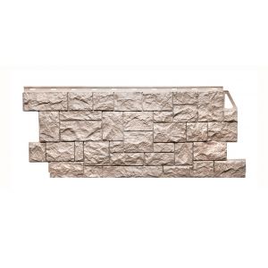 Фасадные панели (цокольный сайдинг) коллекция камень дикий- Песочный от производителя  Fineber по цене 645 р