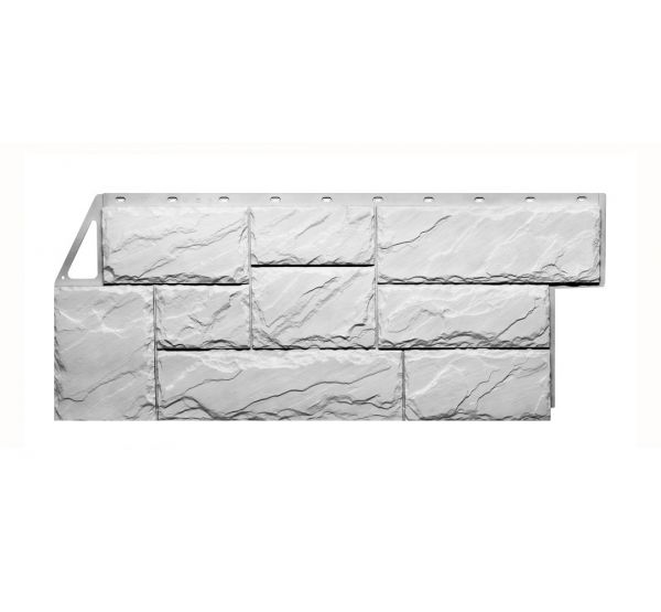 Фасадные панели (цокольный сайдинг) коллекция Камень Крупный - Мелованный белый от производителя  Fineber по цене 695 р