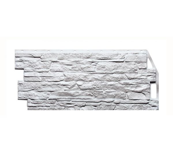 Фасадные панели (цокольный сайдинг) коллекция Скала - Мелованный белый от производителя  Fineber по цене 750 р
