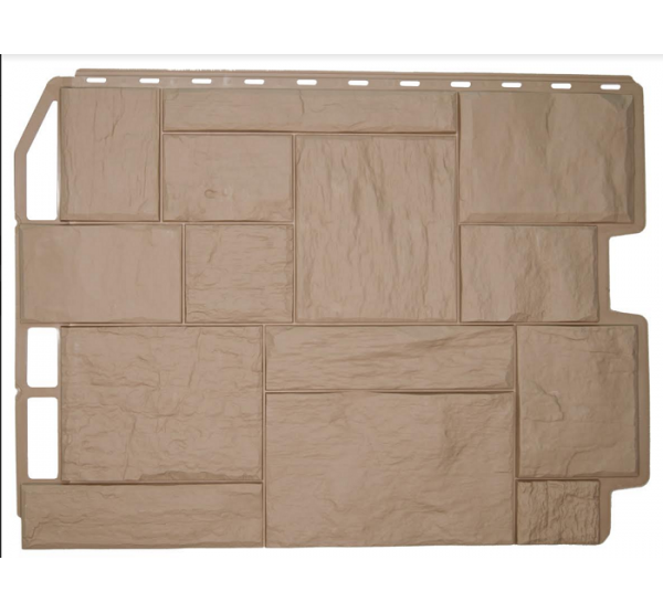Фасадные панели (цокольный сайдинг) коллекция ТУФ - Бежевый от производителя  Fineber по цене 355 р