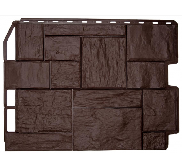 Фасадные панели (цокольный сайдинг) коллекция ТУФ - Тёмно-коричневый от производителя  Fineber по цене 355 р