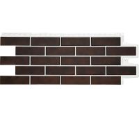 Фасадная панель Клинкерный кирпич Дизайн Плюс Кофе с белым швом