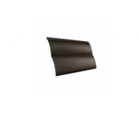 Металлический сайдинг Блок-хау 0,5 GreenCoat Pural Matt с пленкой RR 32 темно-коричневый (RAL 8019 серо-коричневый)