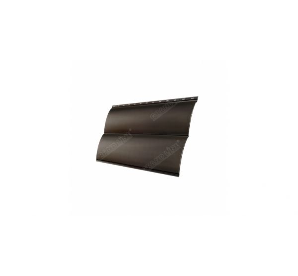 Металлический сайдинг Блок-хау 0,45 PE с пленкой RR 32 Темно-коричневый от производителя  Grand Line по цене 755 р