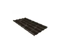 Металлочерепица камея GL 0,5 GreenCoat Pural RR 32 темно-коричневый (RAL 8019 серо-коричневый) Металлочерепица камея GL 0,5 GreenCoat Pural RR 32 темно-коричневый (RAL 8019 серо-коричневый)