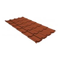 Металлочерепица камея GL 0,5 GreenCoat Pural RR 750 кирпично-красный (RAL 8004 терракота) Металлочерепица камея GL 0,5 GreenCoat Pural RR 750 кирпично-красный (RAL 8004 терракота)