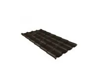 Металлочерепица камея GL 0,5 GreenCoat Pural matt RR 32 темно-коричневый (RAL 8019 серо-коричневый) Металлочерепица камея GL 0,5 GreenCoat Pural matt RR 32 темно-коричневый (RAL 8019 серо-коричневый)