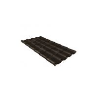 Металлочерепица камея GL 0,5 GreenCoat Pural matt RR 32 темно-коричневый (RAL 8019 серо-коричневый)