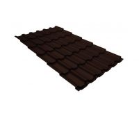 Металлочерепица квинта плюс 0,5 GreenCoat Pural RR 887 шоколадно-коричневый (RAL 8017 шоколад)