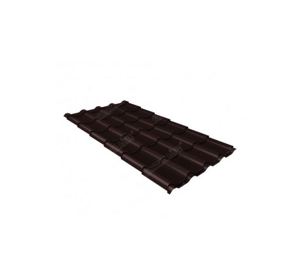 Металлочерепица камея 0,5 Стальной бархат RAL 8017 шоколад от производителя  Grand Line по цене 881 р