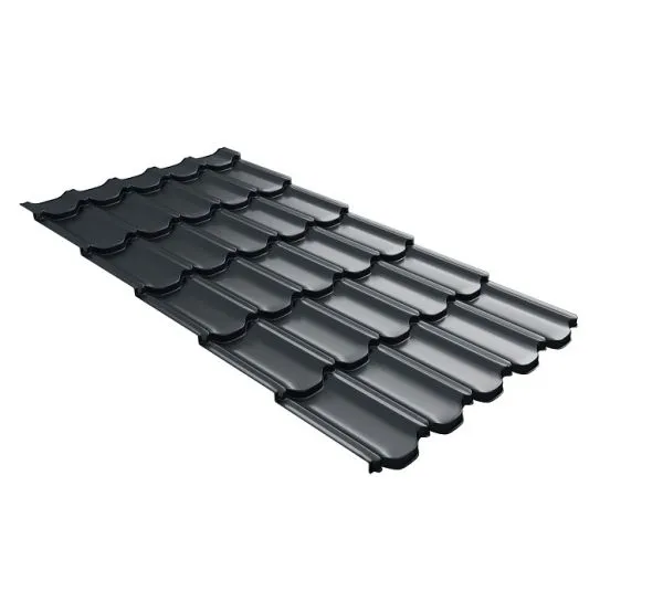 Металлочерепица квинта плюс c 3D резом 0,5 Satin RAL 7016 антрацитово-серый от производителя Grand Line по цене 1 р Металлочерепица квинта плюс c 3D резом 0,5 Satin RAL 7016 антрацитово-серый от производителя Grand Line по цене 1 р