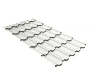 Металлочерепица квинта плюс c 3D резом 0,5 Satin RAL 9003 сигнальный белый