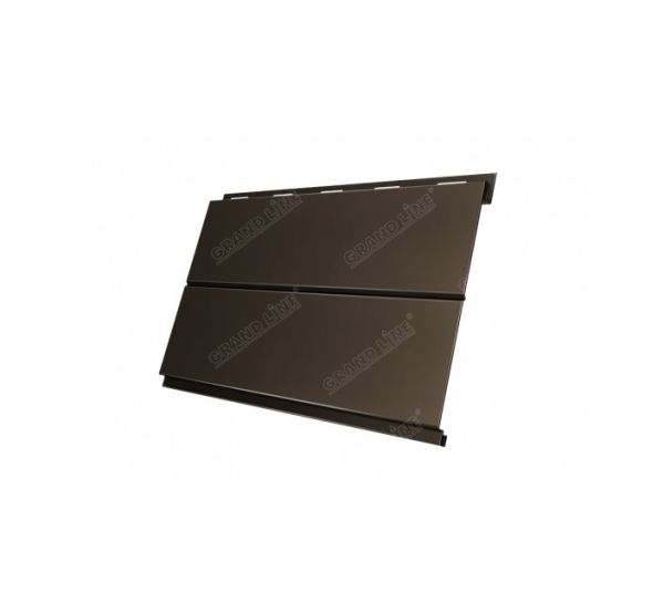 Металлический сайдинг Вертикаль (line) 0,45 Drap RR 32 Темно-коричневый от производителя  Grand Line по цене 909 р