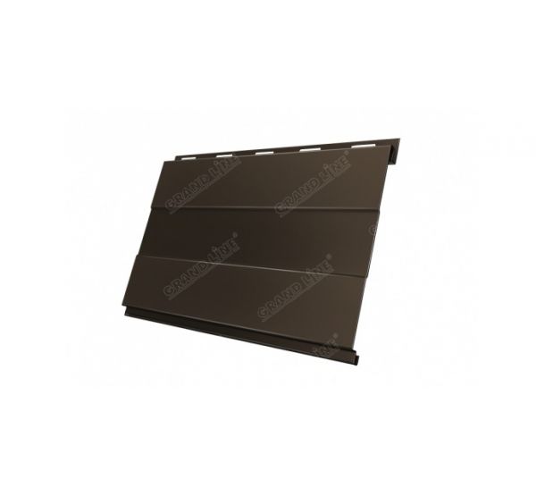 Металлический сайдинг Вертикаль (prof) 0,5 Velur20 RR 32 Темно-коричневый от производителя  Grand Line по цене 1 228 р