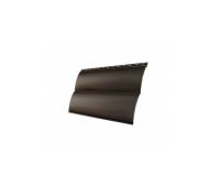 Металлический сайдинг Блок-хаус 0,5 GreenCoat Pural Matt с пленкой RR 32 темно-коричневый (RAL 8019 серо-коричневый)