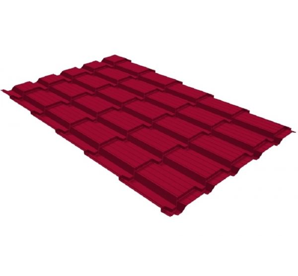 Металлочерепица квадро профи 0,45 PE RAL 3003 рубиново-красный от производителя  Grand Line по цене 636 р