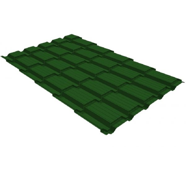 Металлочерепица квадро профи 0,45 PE RAL 6002 лиственно-зеленый от производителя  Grand Line по цене 636 р