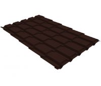 Металлочерепица квадро профи 0,45 PE RAL 8017 шоколад