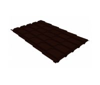 Металлочерепица квадро профи 0,5 GreenCoat Pural matt RR 32 темно-коричневый (RAL 8019 серо-коричневый)