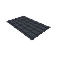 Металлочерепица квадро профи 0,5 GreenCoat Pural RR 23 темно-серый (RAL 7024) мокрый асфальт