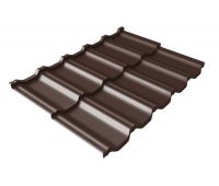 Металлочерепица модульная квинта Uno c 3D резом 0,5 GreenСoat Pural RR 887 шоколадно-коричневый (RAL 8017 шоколад)