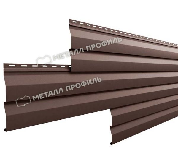 Металлический сайдинг МП СК-14х226 NormanMP (ПЭ-01-8017-0.5) Коричневый шоколад от производителя  Металл Профиль по цене 754 р