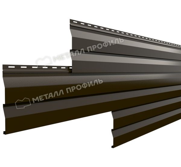 Металлический сайдинг МП СК-14х226 (ПЭ-01-RR32-0.45) Темно-коричневый от производителя  Металл Профиль по цене 601 р