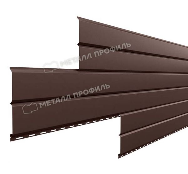 Металлический сайдинг Lбрус-15х240 (ПЭП-01-8017-0.45) Коричневый шоколад от производителя  Металл Профиль по цене 359 р