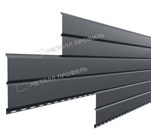 Металлический сайдинг Lбрус-15х240 (ПРМ-03-7024-0.5) Серый графит от производителя  Металл Профиль по цене 729 р