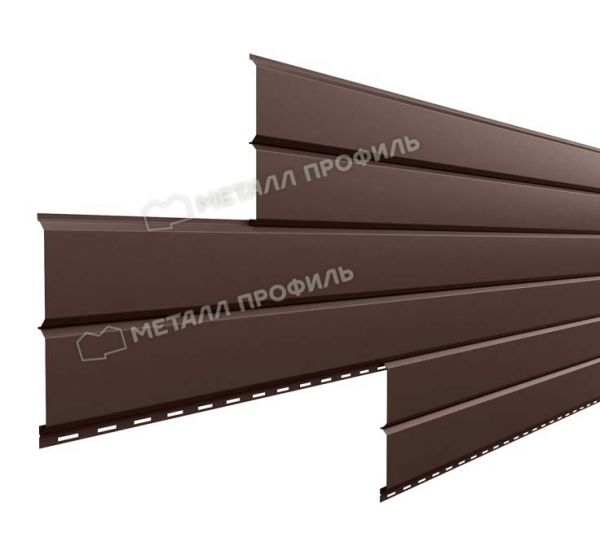 Металлический сайдинг Lбрус-15х240 (ПРМ-03-8017-0.5) Коричневый шоколад от производителя  Металл Профиль по цене 729 р