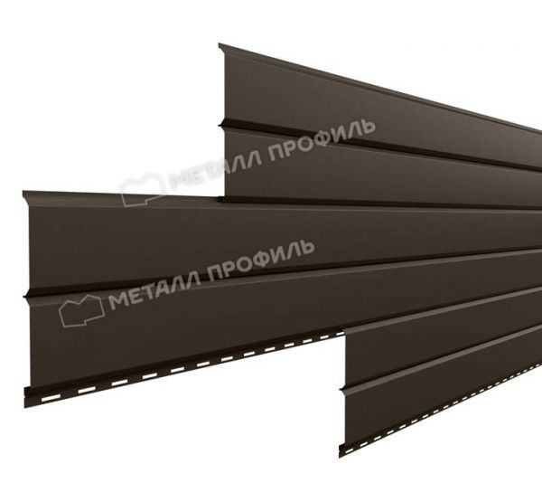 Металлический сайдинг Lбрус-15х240 (ПРМ-03-RR32-0.5) Темно-коричневый от производителя  Металл Профиль по цене 729 р