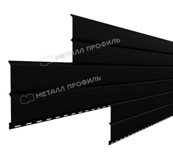 Металлический сайдинг Lбрус-15х240 (PURMAN-20-9005-0.5) Черный тёмный от производителя  Металл Профиль по цене 1 300 р